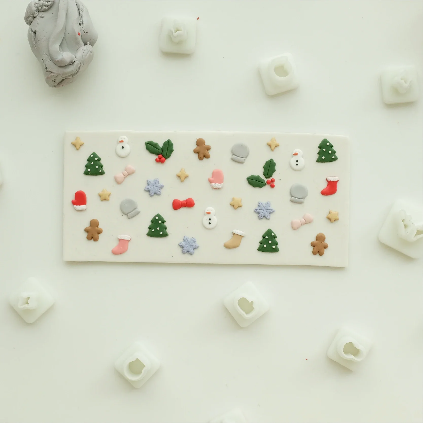 Mini Christmas Style Polymer Clay Cutter Snowman Antlers DIY INS Earring Cutting Die for Earring Jewelry Pendant Making