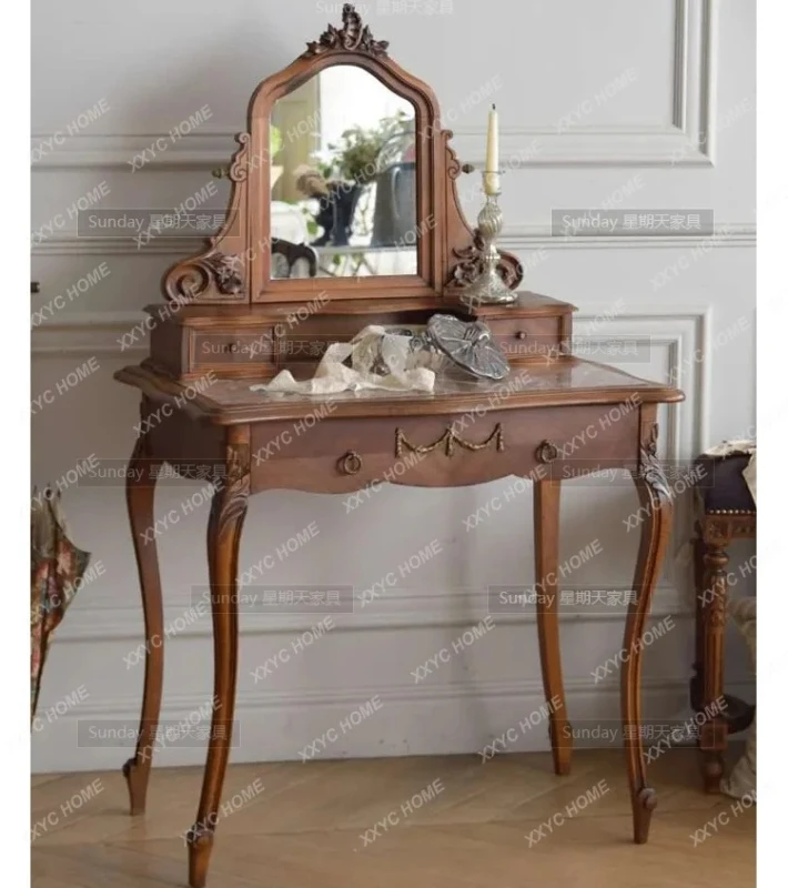 X-S hand-carved dresser wood color old master bedroom desk HG