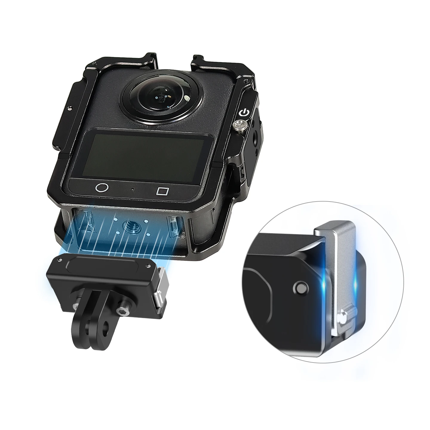 

Защитная рамка-кейдж для камеры DJI OSMO 360 с креплением Cold Shoe, держателем для микрофона и света, магнитным зажимом и быстросъемным зарядным креплением