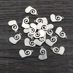 30pcs 13x8mm No Fade 316 Stainless Steel Heart Charms Pendant for DIY Necklace Bracelet Craft Jewelry Making Findings