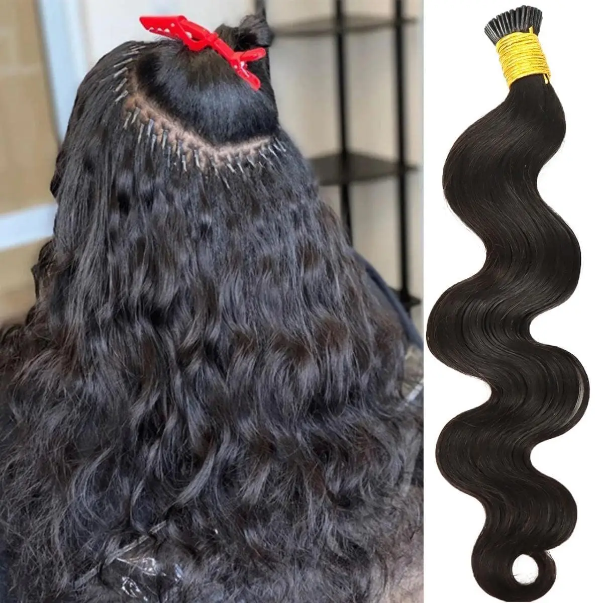 

Micro Link I Tip Human Hair Extension Body Wave Pre Bonded Brazilian Remy Body Wave I Tip Microlinks Hair Extensions 1g/strand