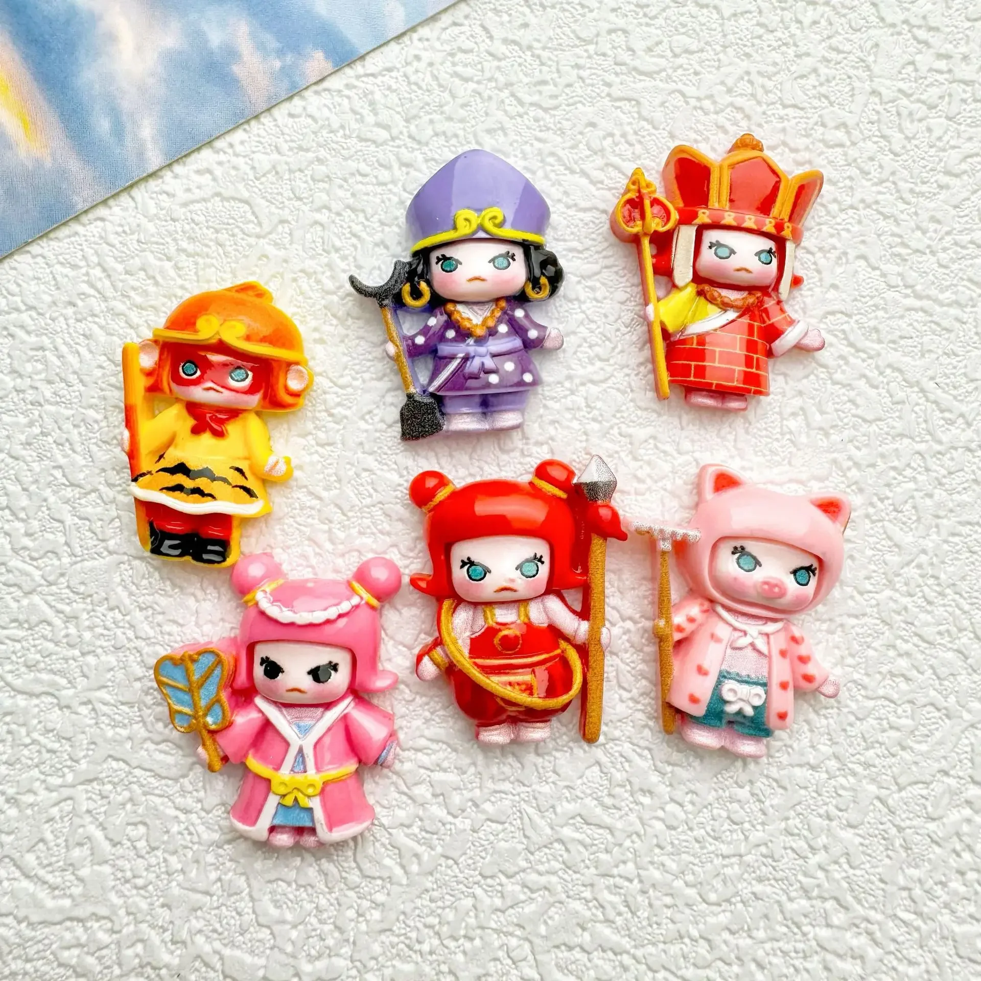 5pcs Resin accessories new westward journey drag doll creative cartoon resin flatback diy jewelry accessories crafts materials