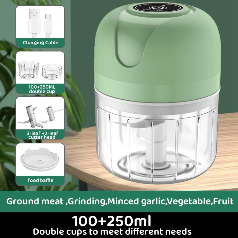 100/250 مللي الكهربائية الثوم كسارة USB المحمولة الصغيرة الثوم المروحية الخضار الفلفل طاحونة الطعام المعالج المطبخ أدوات المطبخ