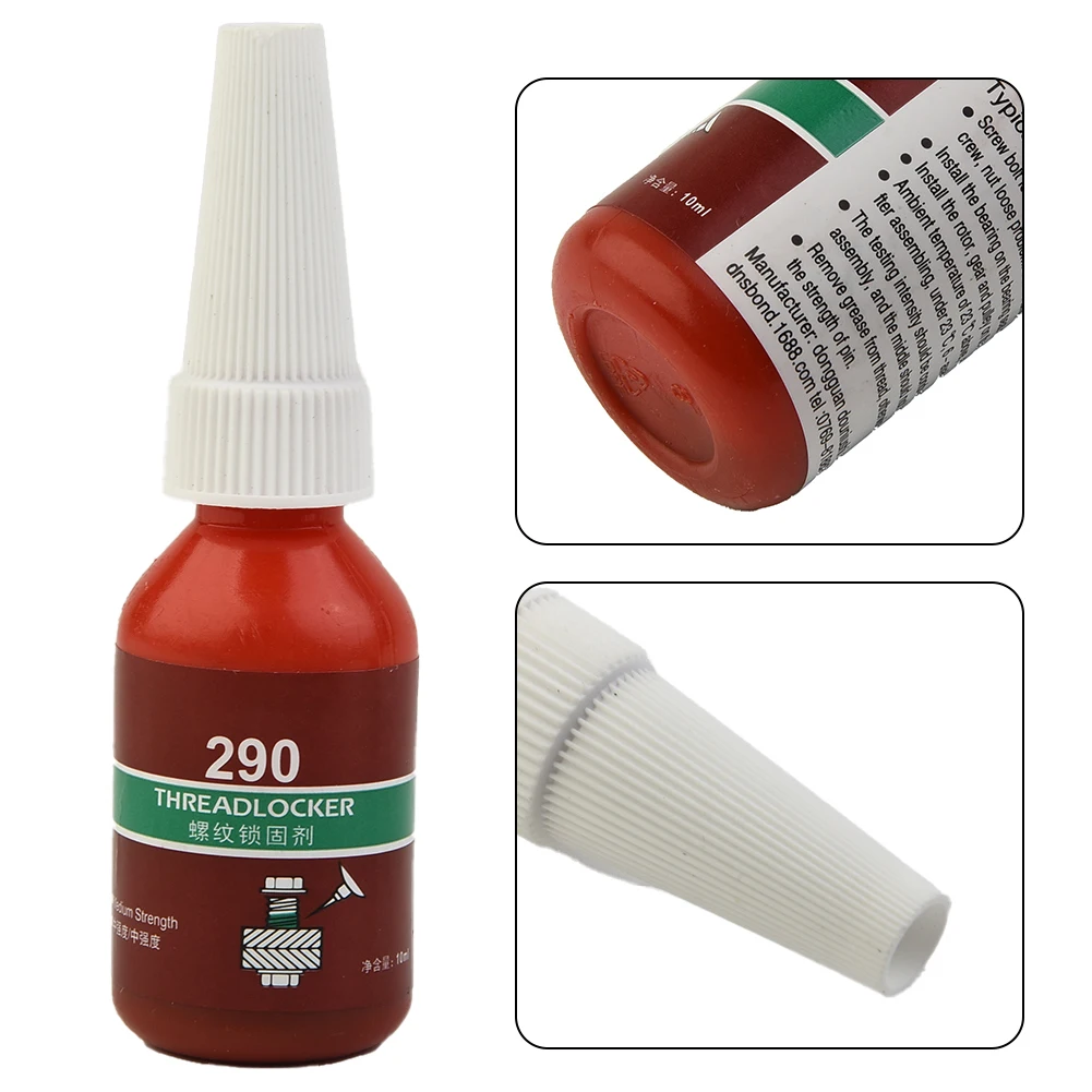 1PCS 10ml Medium And High Strength Threadlocker Green Threadlocker Adhesive 290 Viscosity Do Not Need Disassembled