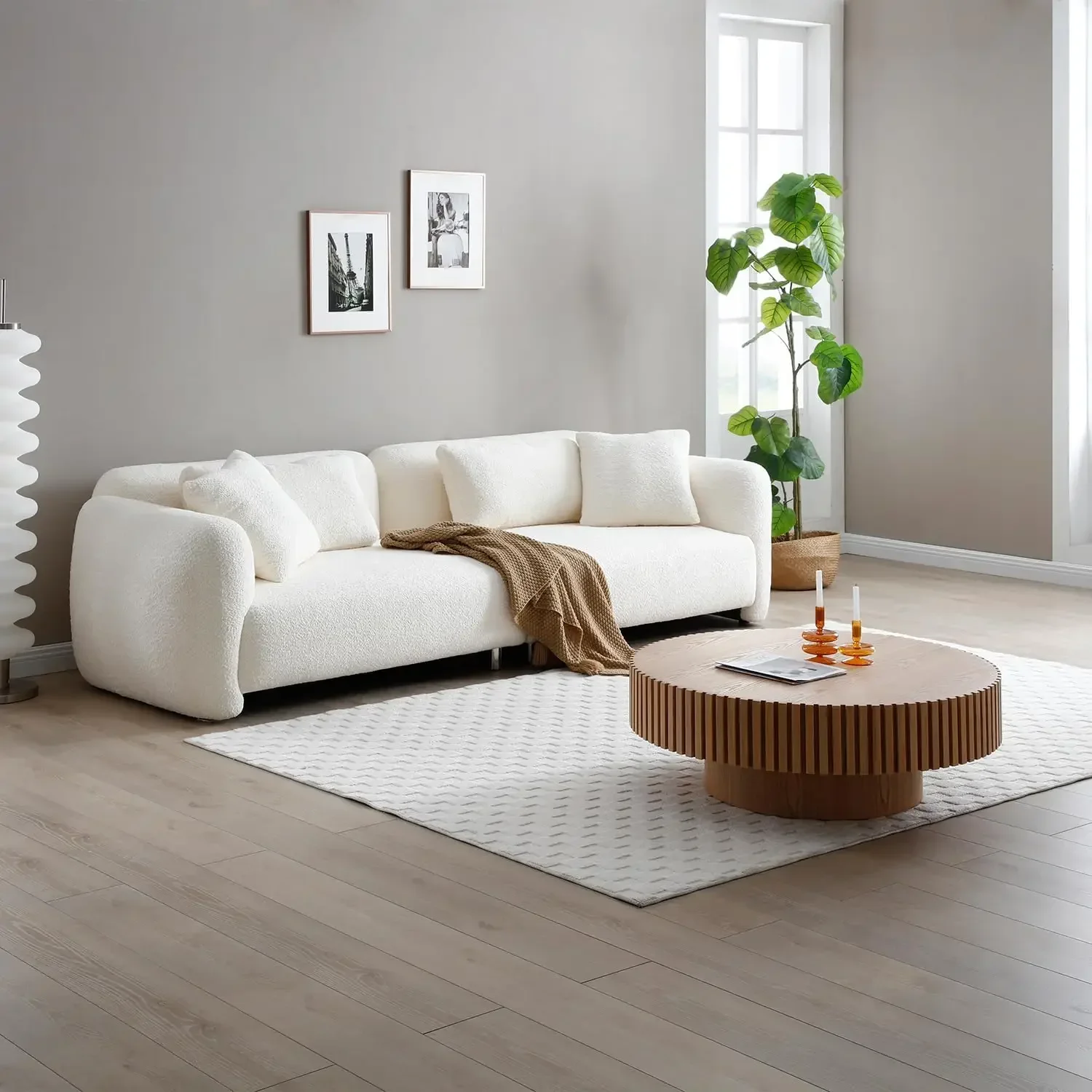 [وصول جديد، سعر مخفض! ] طاولة قهوة مستديرة من خشب البلوط مقاس 31.49 بوصة، طاولة قهوة خشبية حديثة لغرفة المعيشة، انفلونزا دائري معاصر