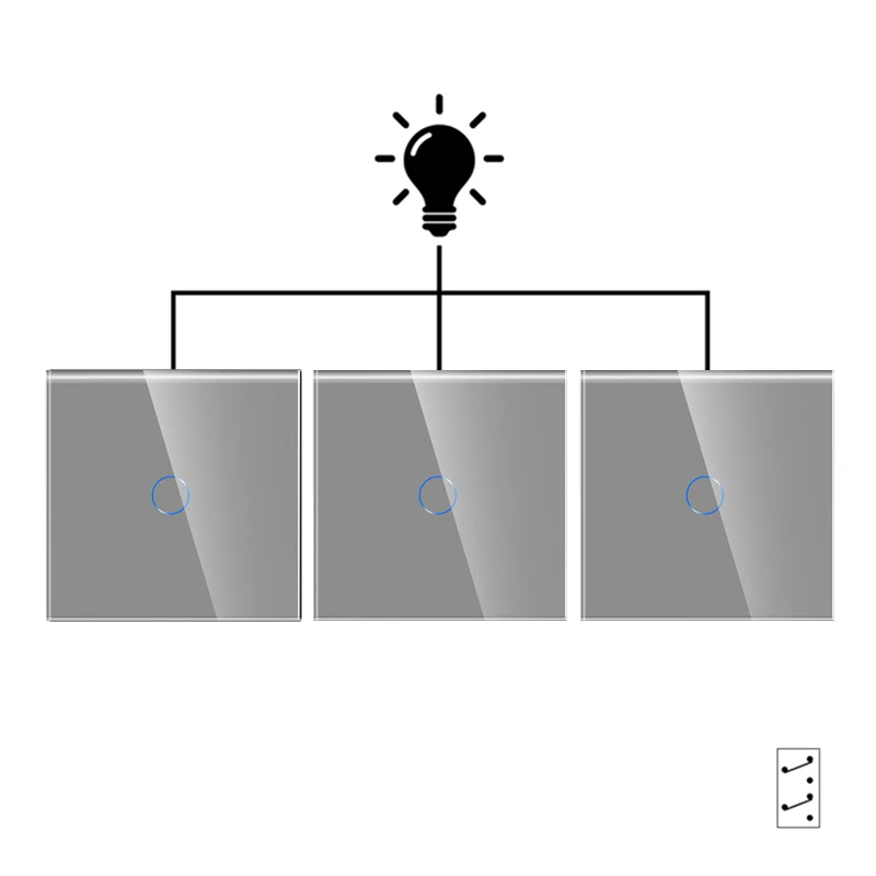 Imagem -05 - Bingoelec Gang Vias Interruptor da Escada Pcs ue Rússia Multi-controle de Luz Interruptores de Toque com Painel de Vidro Cristal Melhoria da Casa