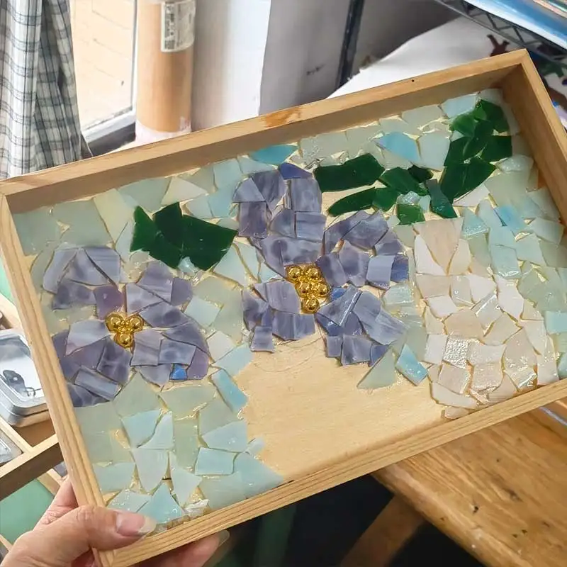 100 g/lote azulejos de mosaico mosaico de vitral DIY hecho a mano posavasos mosaico rompecabezas hacer arte decoración de pared suministros Color arte