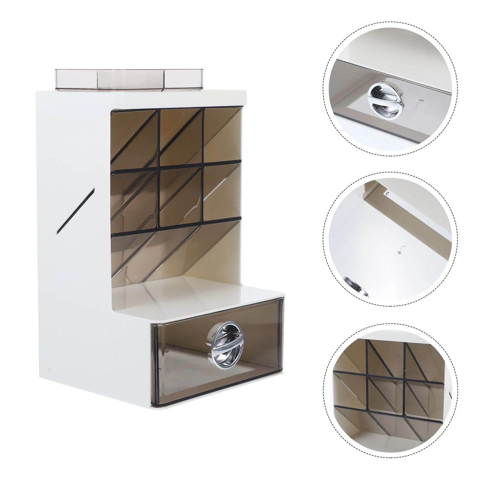 

Desk Organizer Box Pen Holder Storage For Office School Stationery Plastic Compartment Desktop Organizer Multi-Functional