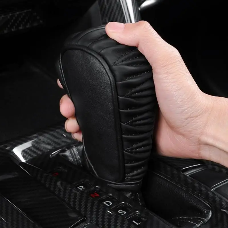 Artificial Leather Car Shift Knob Cover Car Gear Shift Protector Cover Auto Shifter Lever Sleeve Protector For Car Interior