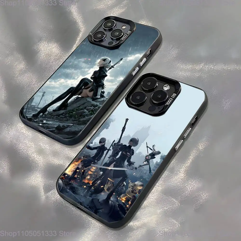 

Game Nier Automata Phone Case For iPhone 16,15,14,13,12,11,Pro,XS,Max,Plus,Mini,SE Black Candy Matte Shockproof Cover