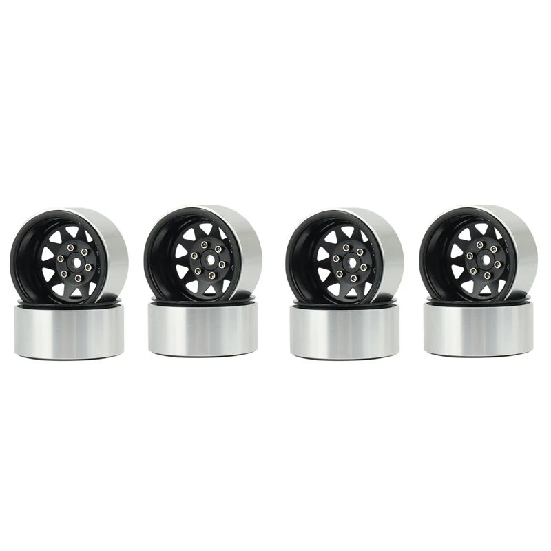 Best 8PCS Deep Dish 1.9 Metal Beadlock Wheel Hub Rim For 1/10 RC Crawler Axial SCX10 90046 Traxxas TRX4 RC4WD D90,4