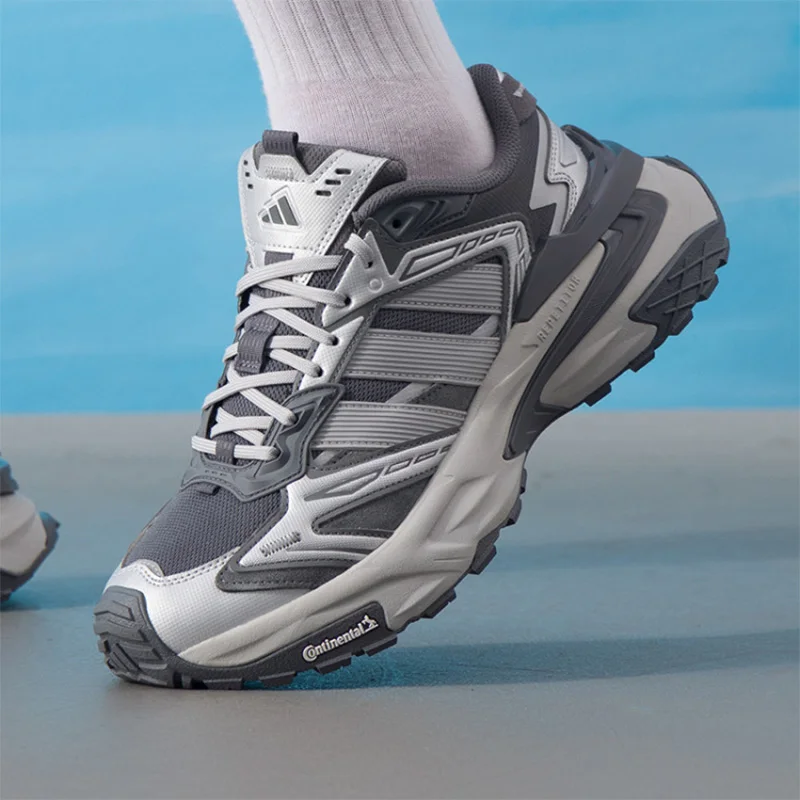 Adidas Dark Gray Silver Anti-Slip Thick-Tread Wear-resistant Hiking and Mountaineering Shoes KK1002