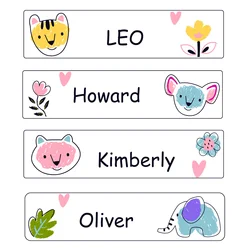 80pcs Custom Waterproof Name Labels for kids Cute Drawing Personalized Stickers for Wattle Bottles, Backpacks, School Supplies