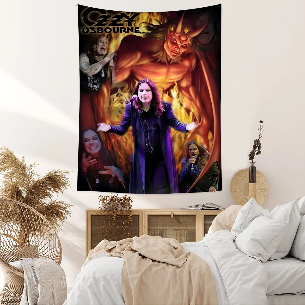 Ozzy Osbourne Band Art Colorful Tapestry Wall Hanging Hanging Tarot Hippie Wall Rugs Dorm Art Home Decor