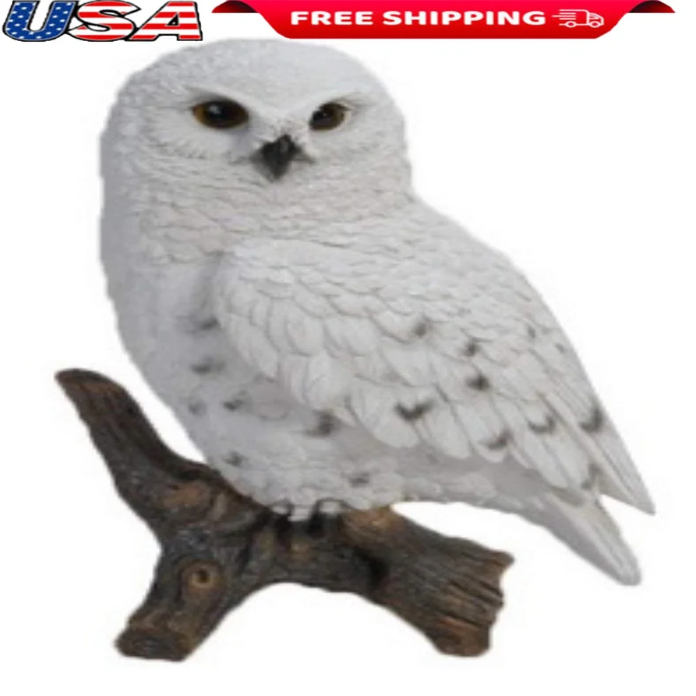 

Detailed Snowy Owl Garden Statue Realistic Polyresin Decoration Unique Outdoor Indoor Gift Home Lawn Office Decor