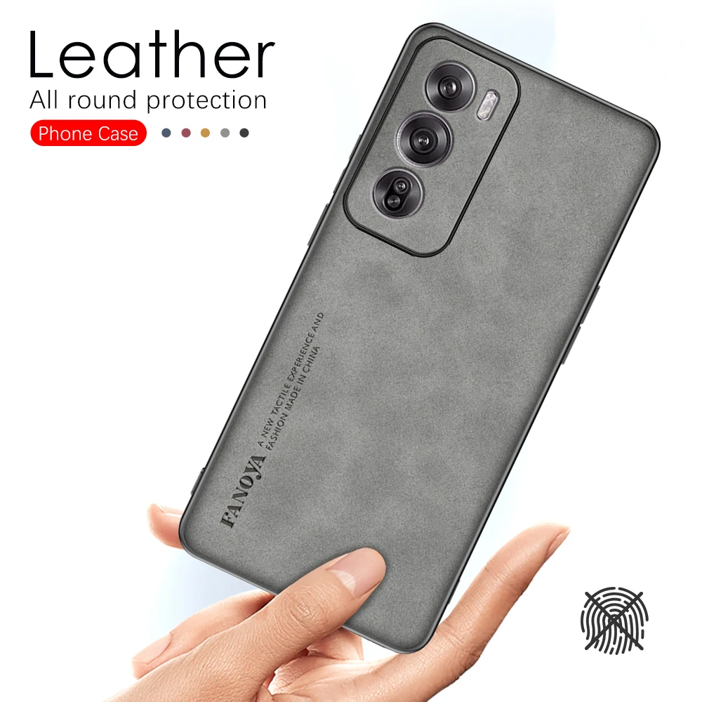 Opo Orro Reno12pro 5G Case Sheepskin Leather Back Cover For Oppo Reno12 Reno 12 Pro 12Pro 5G TPU Soft Bumper Shockproof Coque