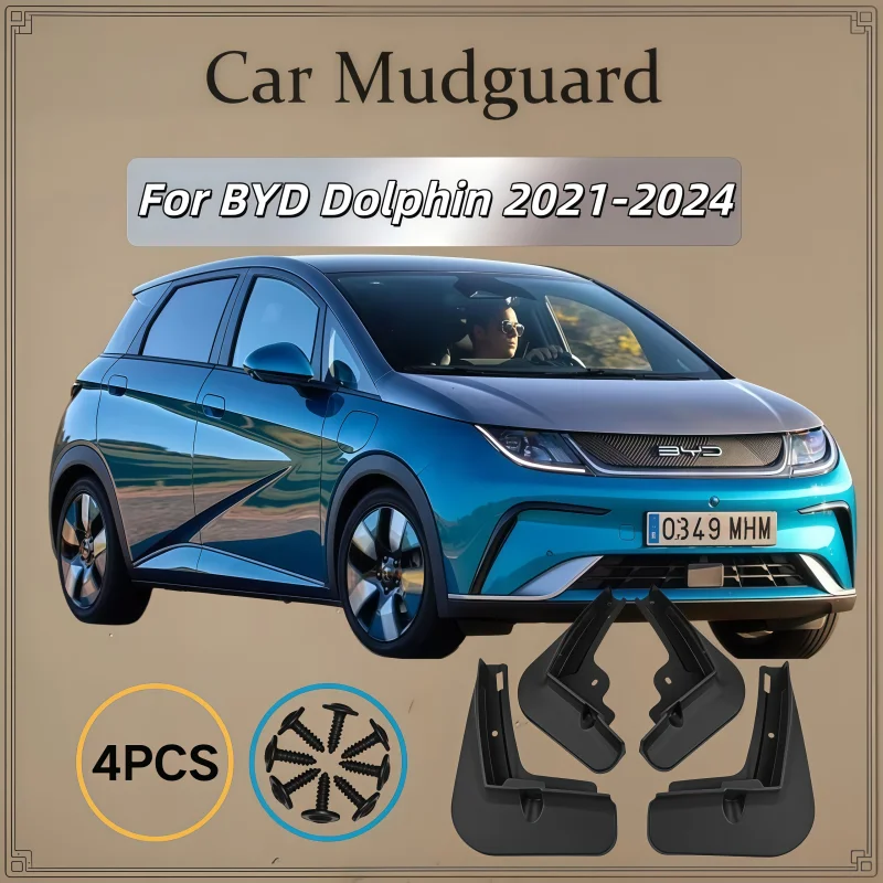 For BYD Dolphin 2021 2022 2023 2024 Mudguards Car Accessories Mud Flaps Flap Fender Anti-splash Guards Front Rear Wheels
