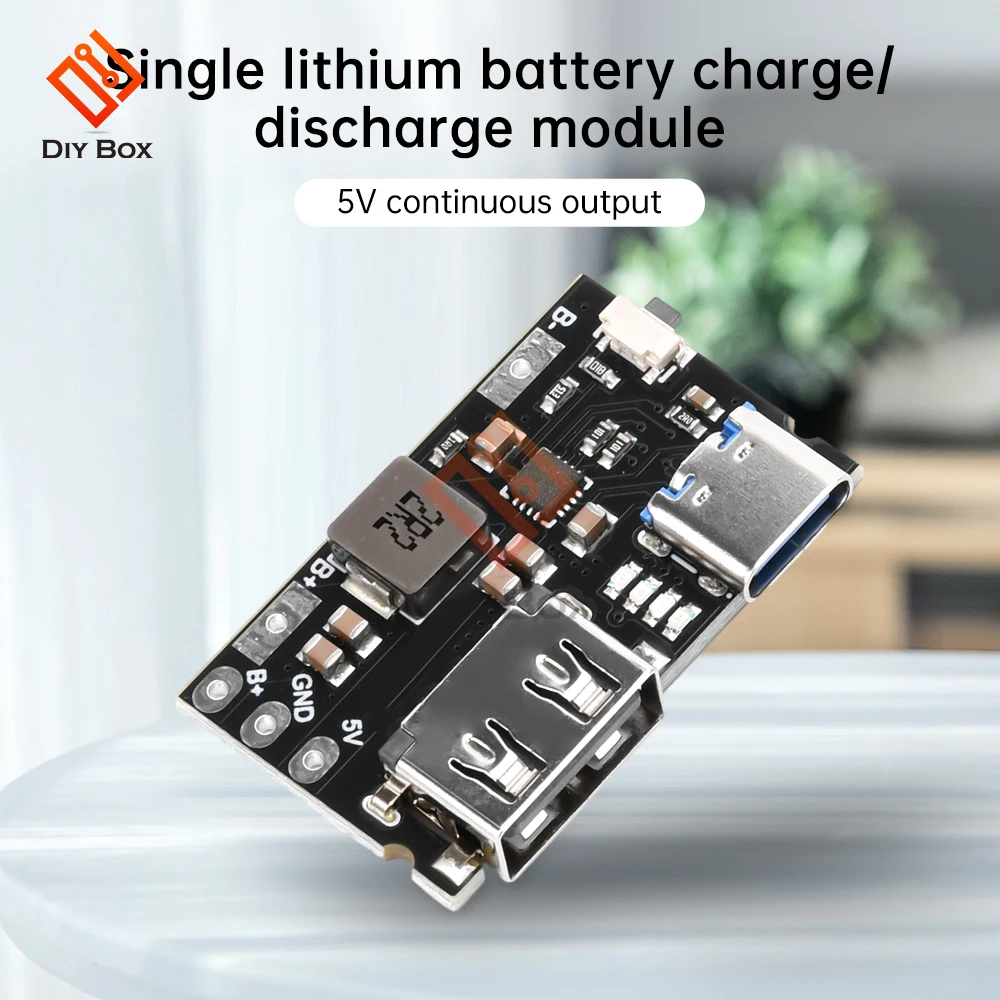 TYPE C + USB 5V 2.4A Charger Discharger Module Single Lithium Battery Charger Board 5V Supports Charging And Discharging