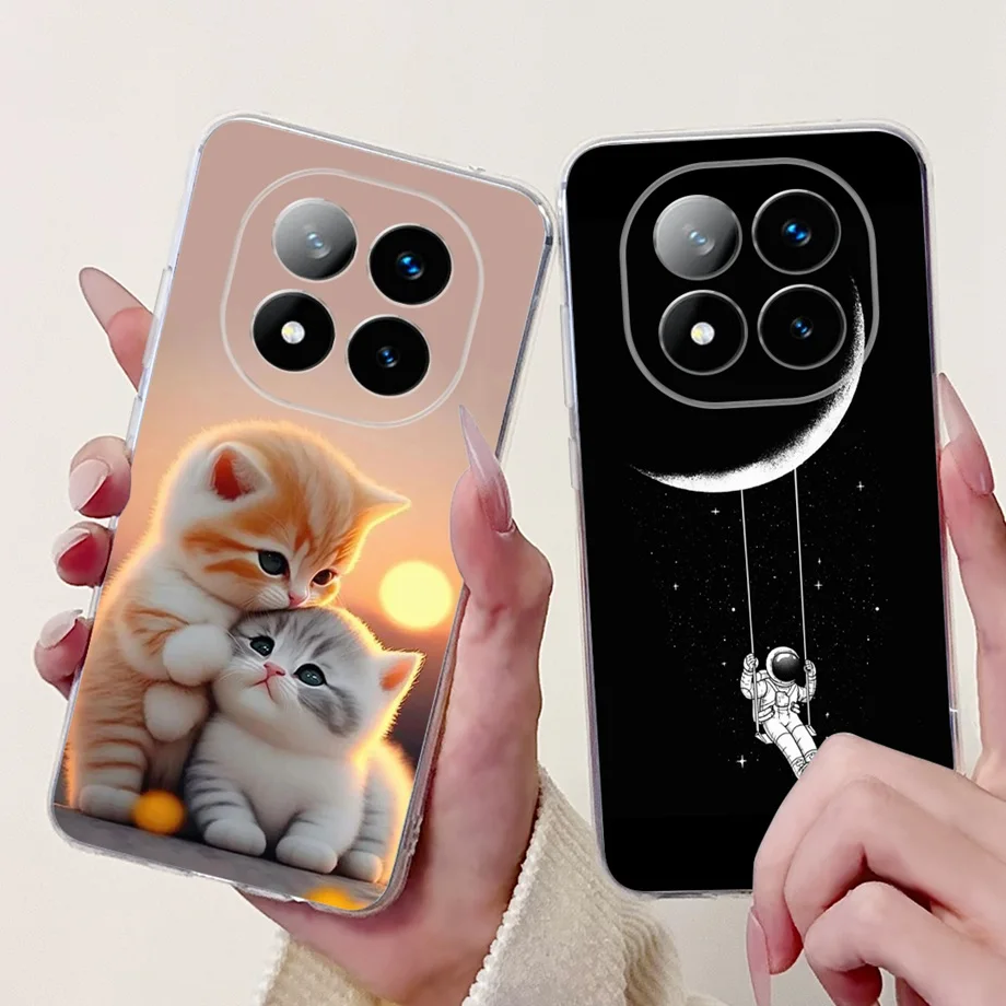 For Xiaomi Redmi Note 14 14Pro 14 Pro+ Plus Case Cute Animals Tiger Lion Dragon Cartoon Phone Cover Soft TPU Matte Silicone Capa