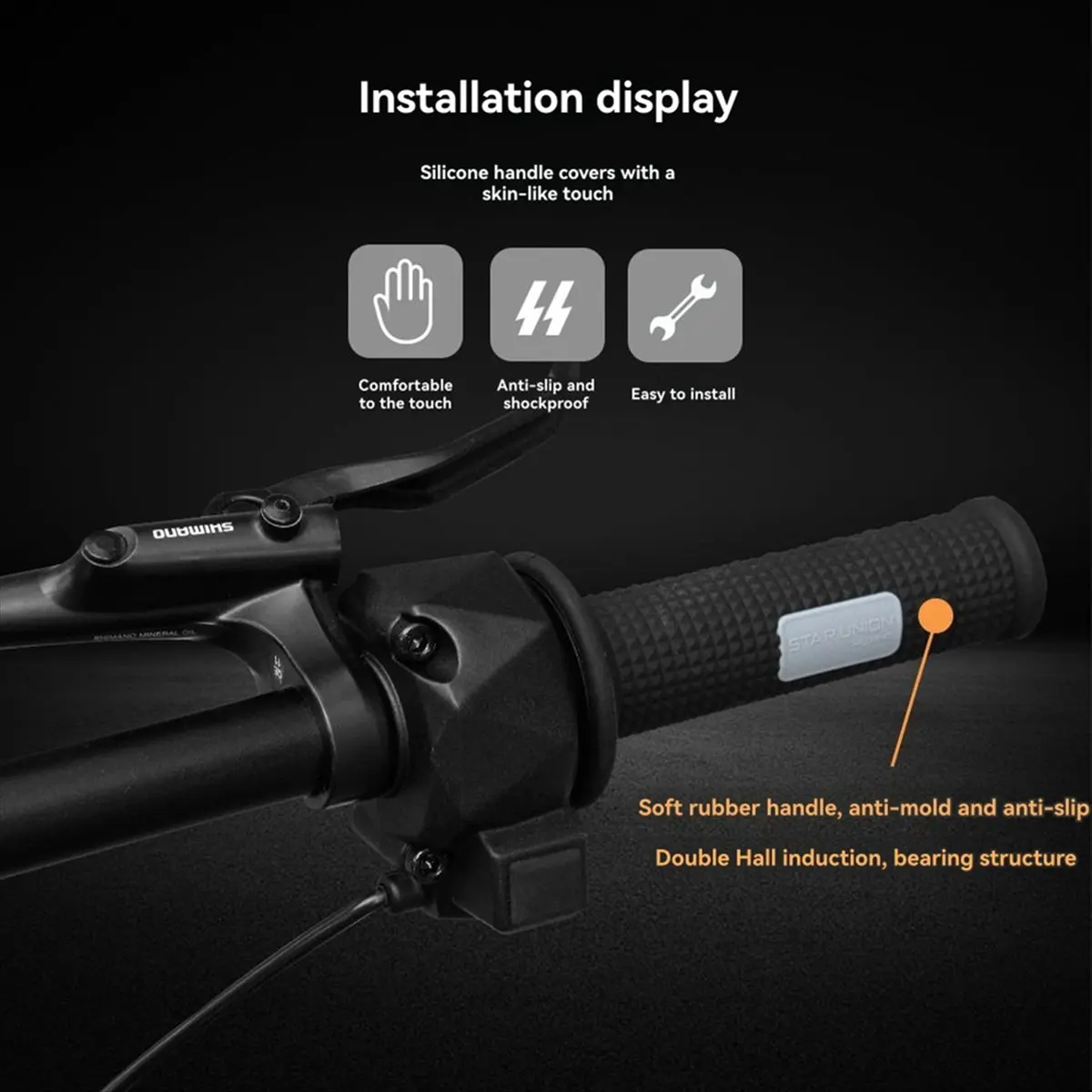 ABYB Electric Bike Throttle Grip Set for SurRon S/X Electric Off-Road Motorcycle Twist Throttle Accelerator Handle Grips