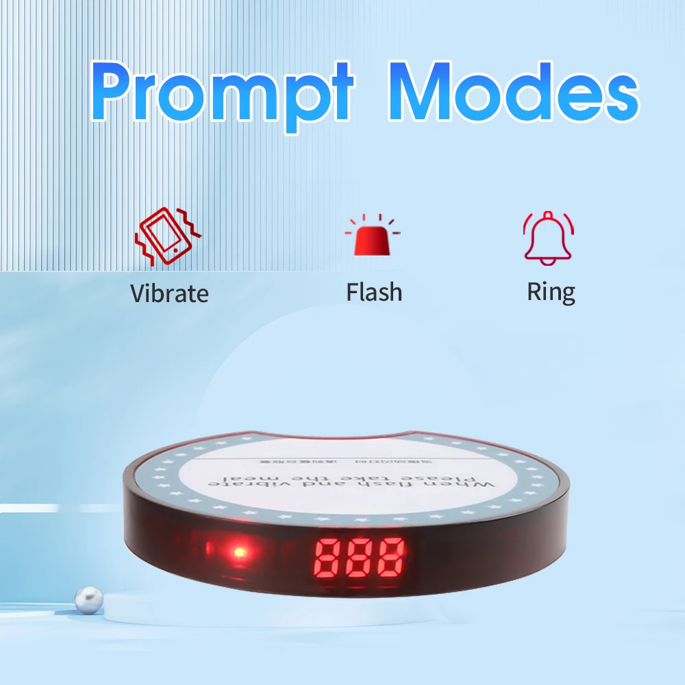 Wireless Restaurant Pager System 26 Coasters with Keypad 300 Meters Waterproof Vibrate Flash Ring for Food Truck Cafe Shop Bar