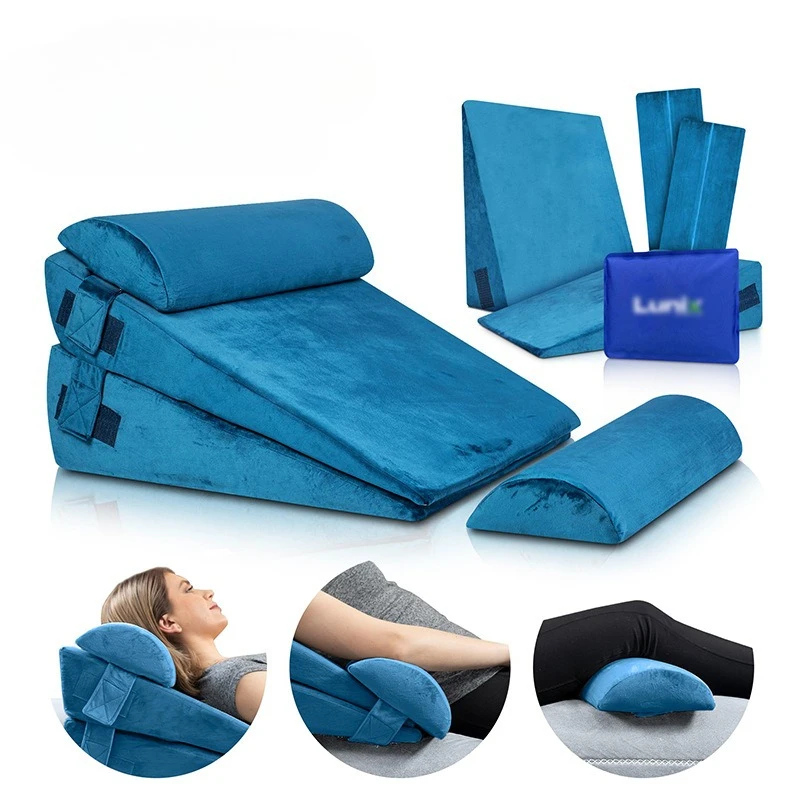 Adjustable Orthopedic Bed Wedge Pillow Set,Memory Foam Wedge Pillows Post Surgery for Back, Neck, Leg, Pillow Wedge for Sleeping
