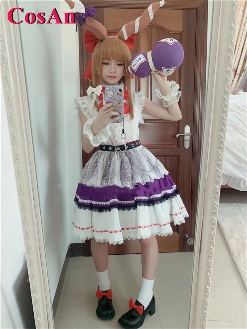 CosAn [Customized] Anime Game Touhou Project Ibuki Suika Cosplay Costumes Sweet Elegant Uniform Party Dress Role Play Clothing - view 2