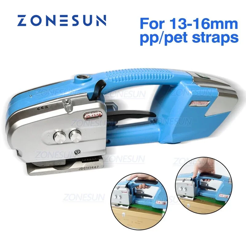 

ZONESUN Semi Automatic Battery Strapping Tool Hand Held PP Box Strapping Machine Plastic PP PET Belt Packaging Width 13-16mm