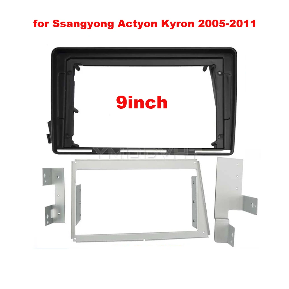 9inch Car Radio Fascia for Ssangyong Actyon Kyron 2005-2010 2011 Car Multimedia Frame Dashboard Install Panel Trim Refitting