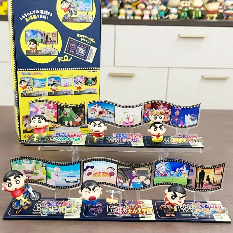 

Re-Ment Movie Crayon Shin-chan Scene Blind Box Toys Figure Acrylic Board Collection Desk Decor Miniature Children Birthday Gifts