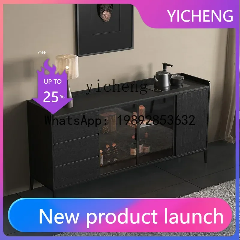 

X1 minimalist rock slab solid wood dining side cabinet tea bar machine the wall living room household tea and wine cabinet