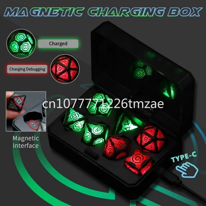 Rechargeable Dice Multi-Sided Chip Board Game Flash LED Luminous Chamber Escape Script Killing