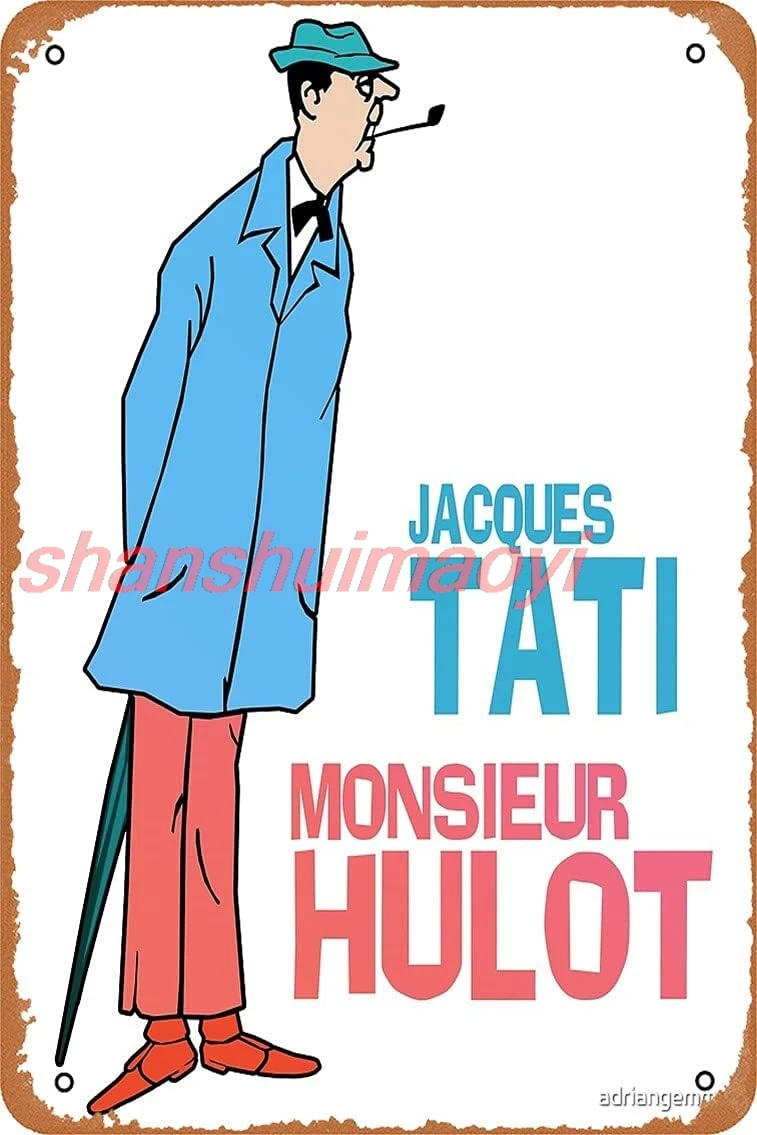 NIUMOWANG Metal Sign - Jacques Tati - Monsieur Hulot Tin Poster 12 X 8 Inches KYH