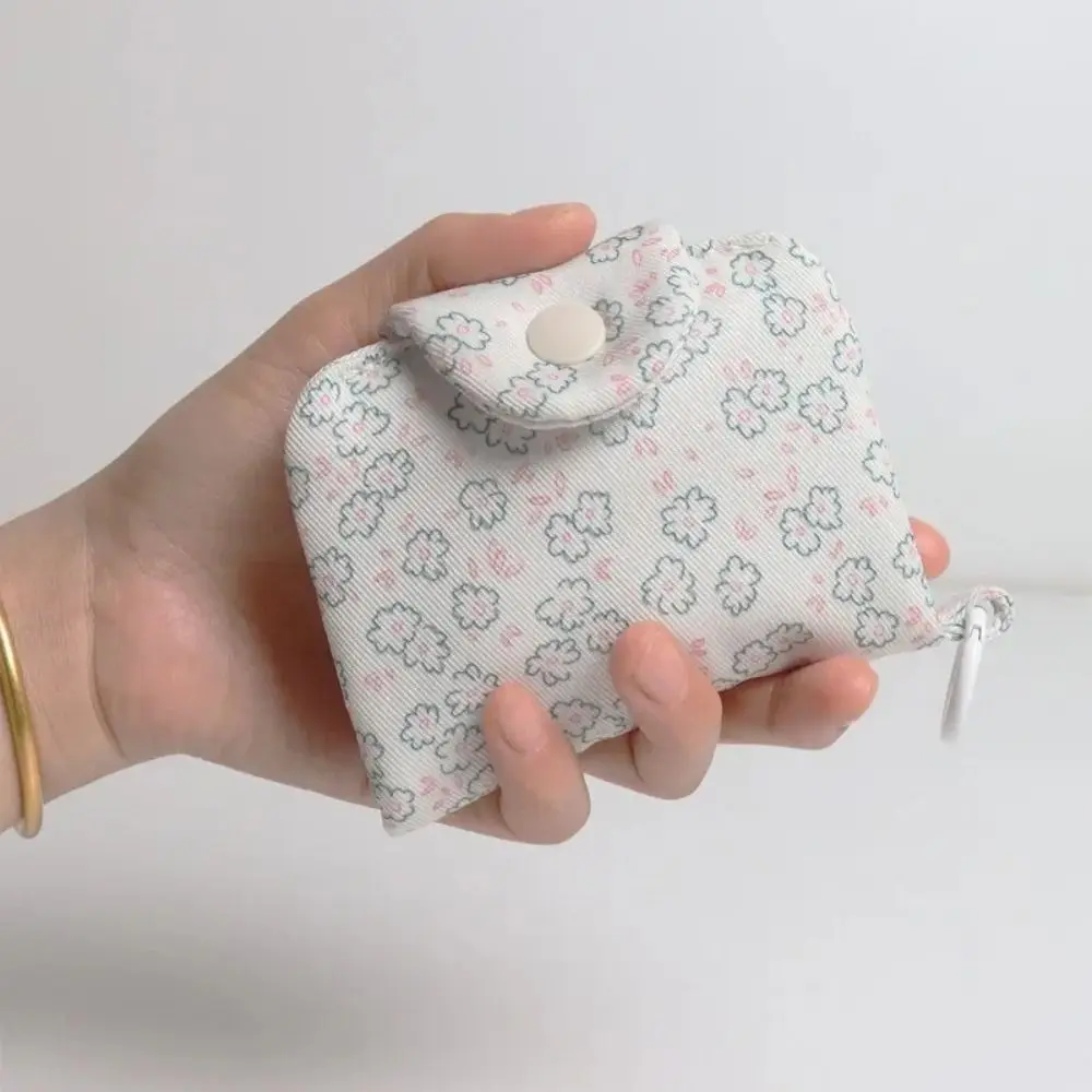 New Cute Student Coin Purse Portable Korean Wallet Card Holder Floral Printed Multi Layer Card Bag Small Storage Bag