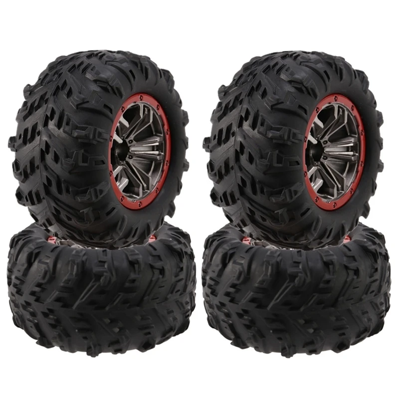 4Pcs 105Mm Rubber Tire Big Wheel LG-ZJ02 For LAEGENDARY Legend 1/10 RC Car Spare Parts Kits