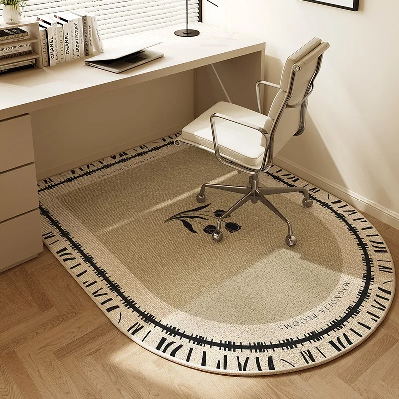 Chair Floor Mat Round Bedroom Dressing Table Carpet Beige Stripe Decoration Study Gaming Chair Swivel Chair Desk Rug Tapete 양탄자