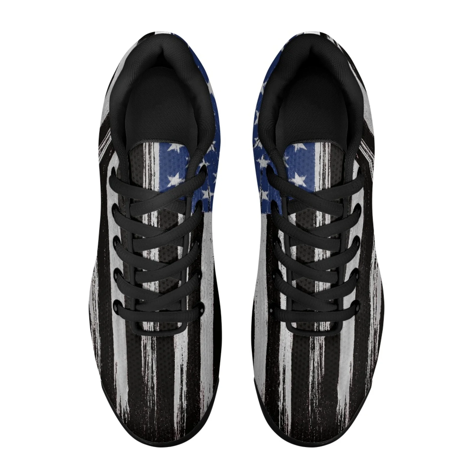 PENSTROLL Distressed Flag Lace-up Sneakers Mesh Tennis Sneakers Lightweight Lace Up Sneakers for Gym