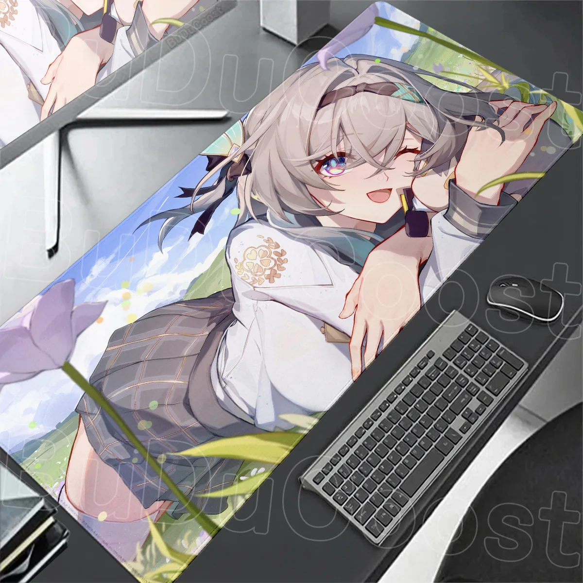 Honkai Star Rail Firefly Pattern Mousepad HD Office Laptop Long Table Mat 30x80cm Gamer Keyboard Pad Non-slip Rubber Home Carpet