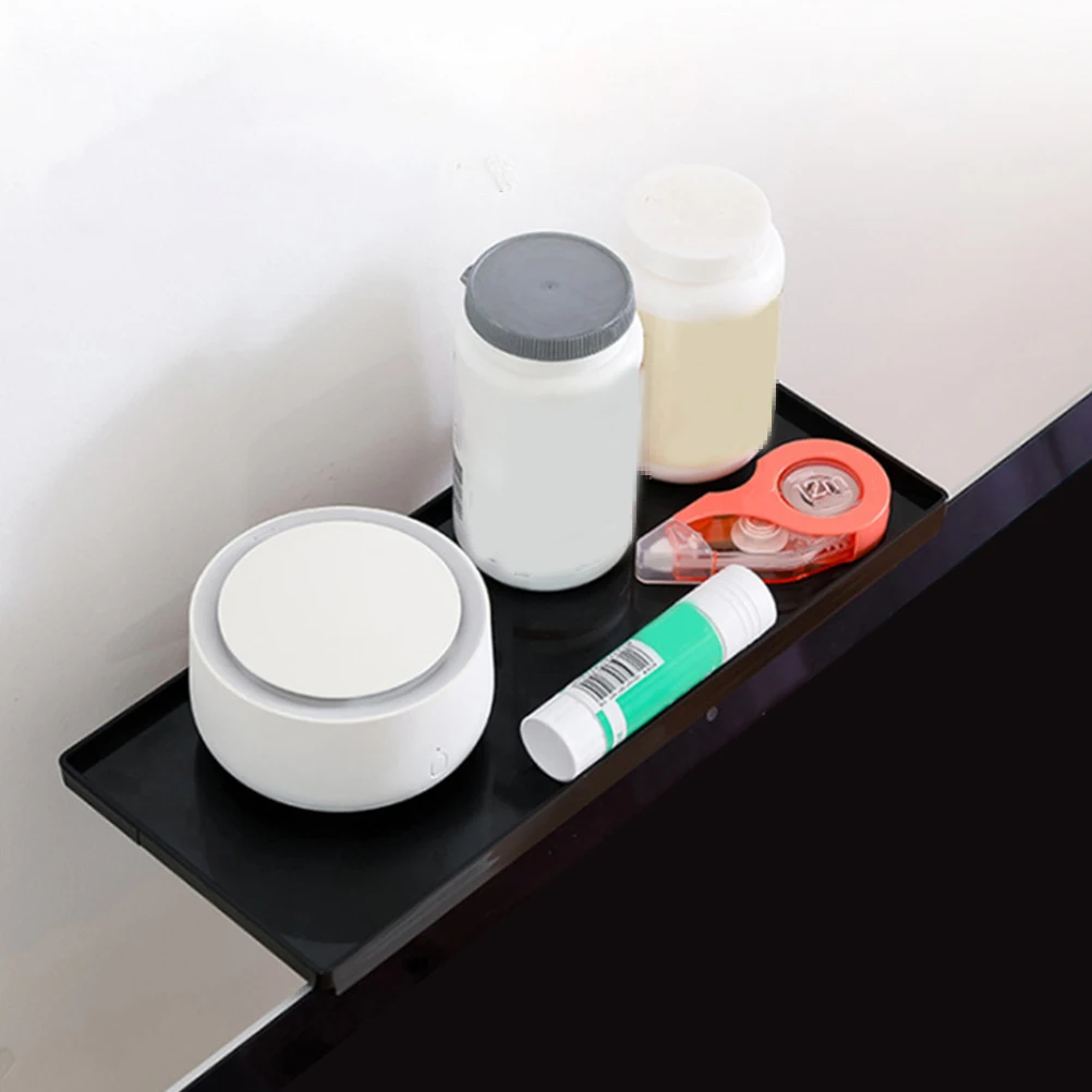 

Multifunctional Monitor Shelf for Desktop Black Foldable Screen Storage Bracket Space Saving Organizer for Office Home Use LCD