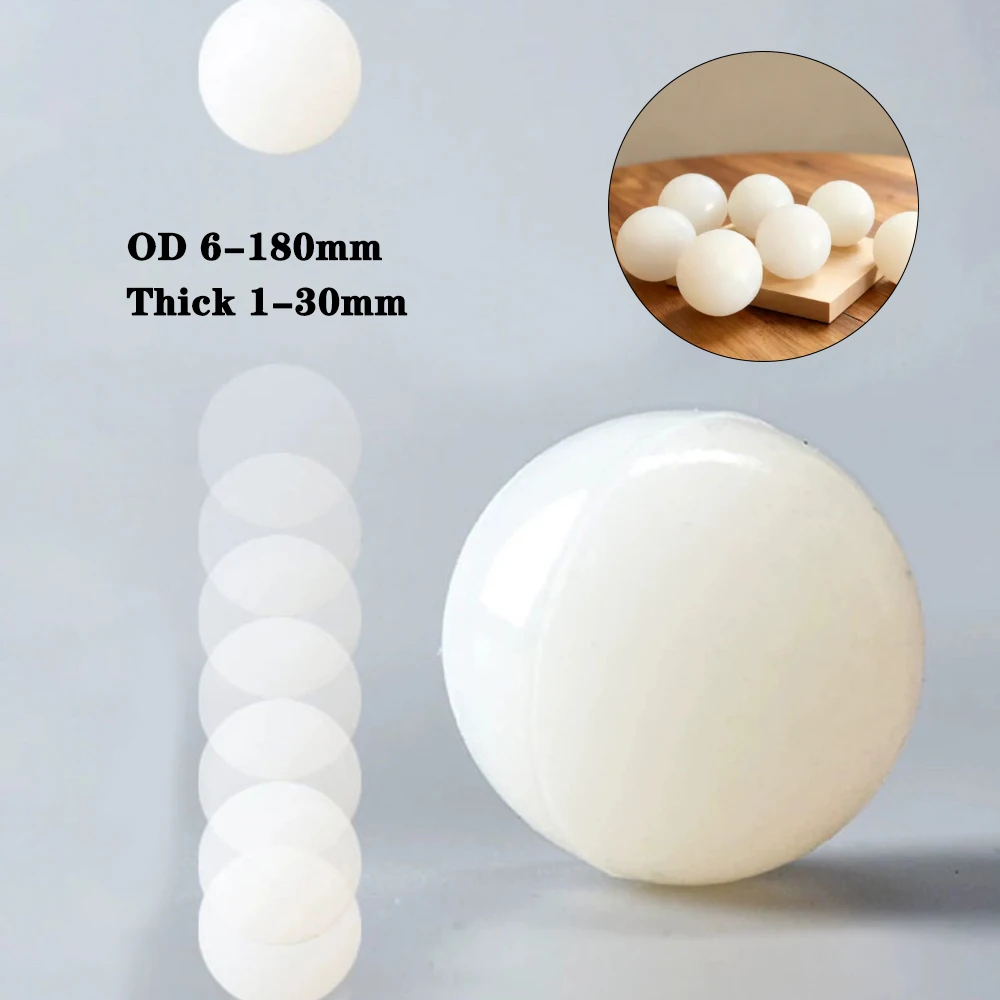 1Pcs Diameter 16/7/8/11/13/14/16/17/25/30-180mm White Round hollow Silicone Balls For Lndustrial DIY Accessoriesc Thick 1-30mm