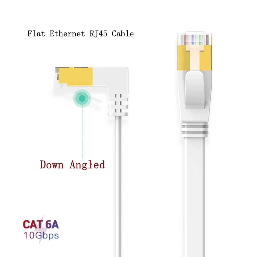 Flat Ethernet Cable 90 Degree up down CAT6 RJ45 Networking Patch LAN Cord for Computer Router Laptop - 0.5M to 10M - view 5