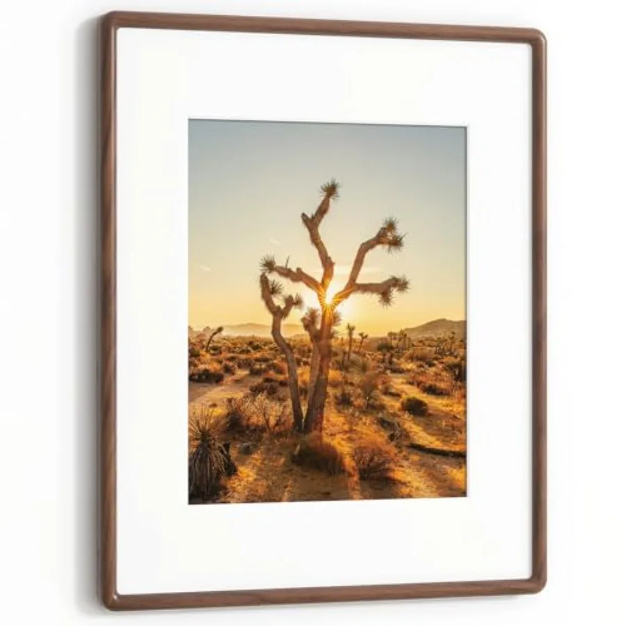 

Фоторамка из натурального массива дерева с закругленными углами, двойным шиповым соединением, усиленная, с закаленным стеклом HD для демонстрации фотографий