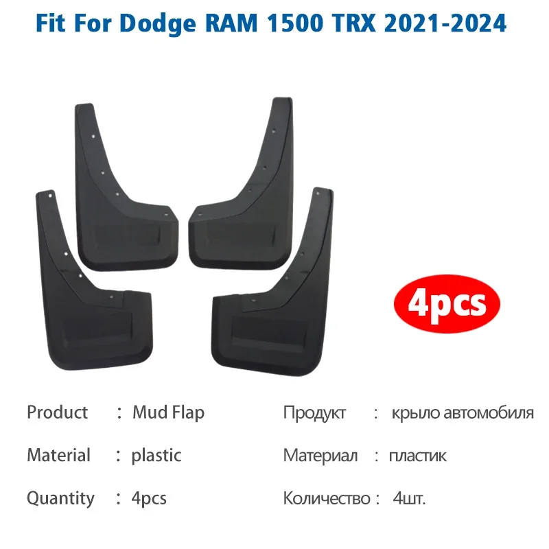 Guardabarros delantero y trasero para coche, accesorio para Dodge RAM 1500 TRX 2021 2022 2023 2024, 4 piezas view 2