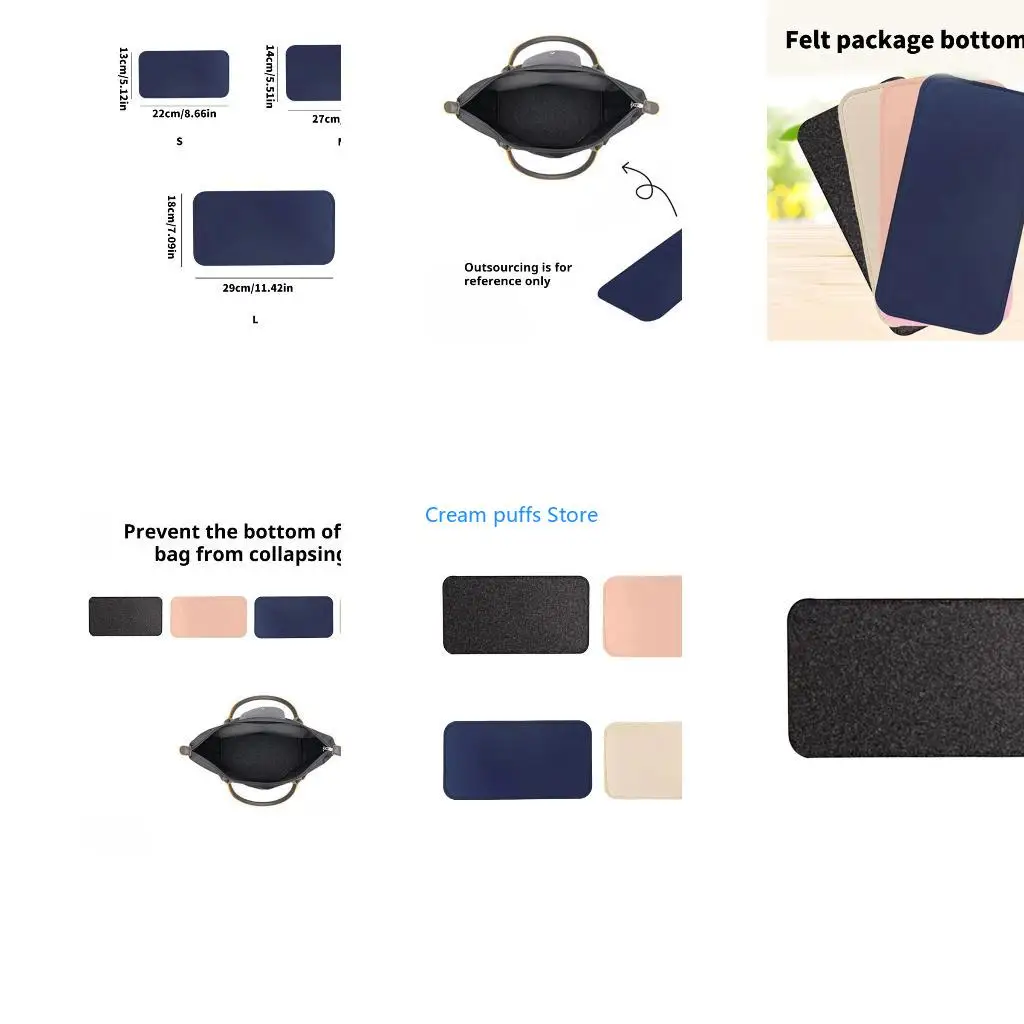 50LE Friendly Removable Bag Base Liner Soft Yet Practical Felt Stylish Bag Accessory Replacement Handbag Base Shaper