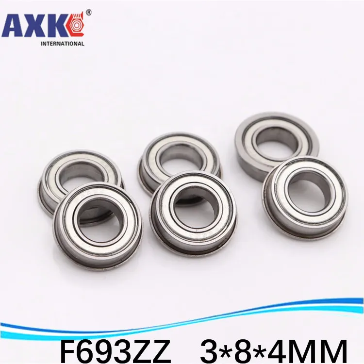 High quality 10pcs ABEC-5 F693ZZ F693 ZZ F693Z Metal Double Shielded flanged Bearing Ball Bearings with flange 3*8*9.5*4*0.9 mm