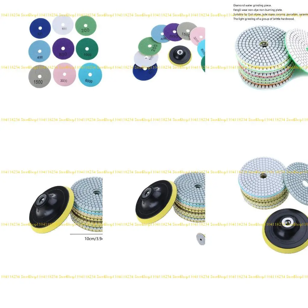 

P9FB Diamond Polishing Pads 4Inch 100mm Wet/Dry Polishing Backer for Stone Surfaces Suitable for Marble, Stone 10pcs