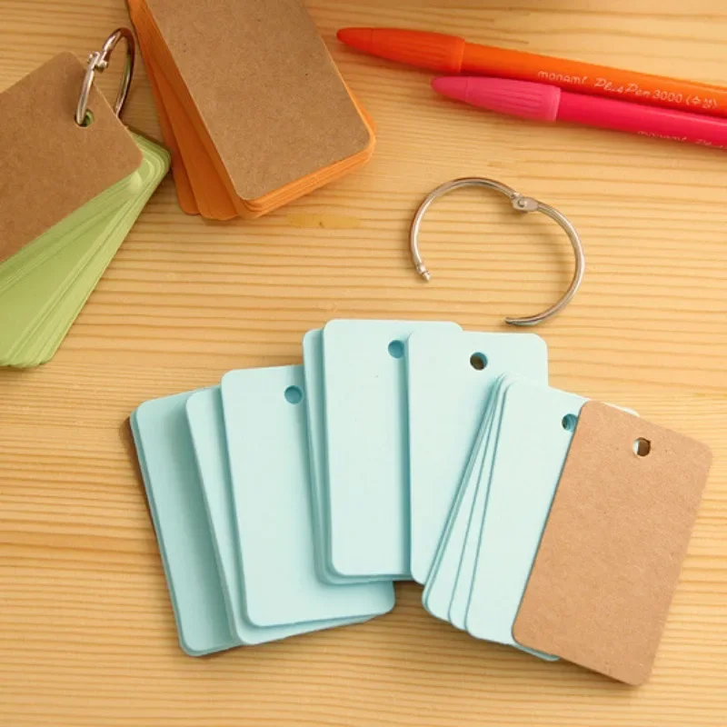 Colored Blank Card Coil Loose-leaf Memo Pad Cute Portable Sticky Note Plan Student Stationery School Supplies Office Accessories