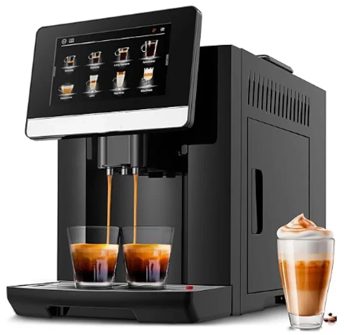 2024 Commercial Full Automatic Bean-to-Cup Coffee Maker 7'' Touch Screen Electric with French Language for Hotels