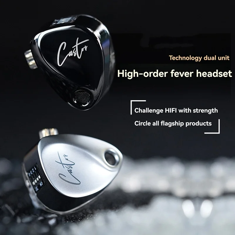 Ingenious-KZ Castor In Ear Headphones Hifi Bass Sound Noise Isolating Dual-Dynamic Driver Wired Earbuds