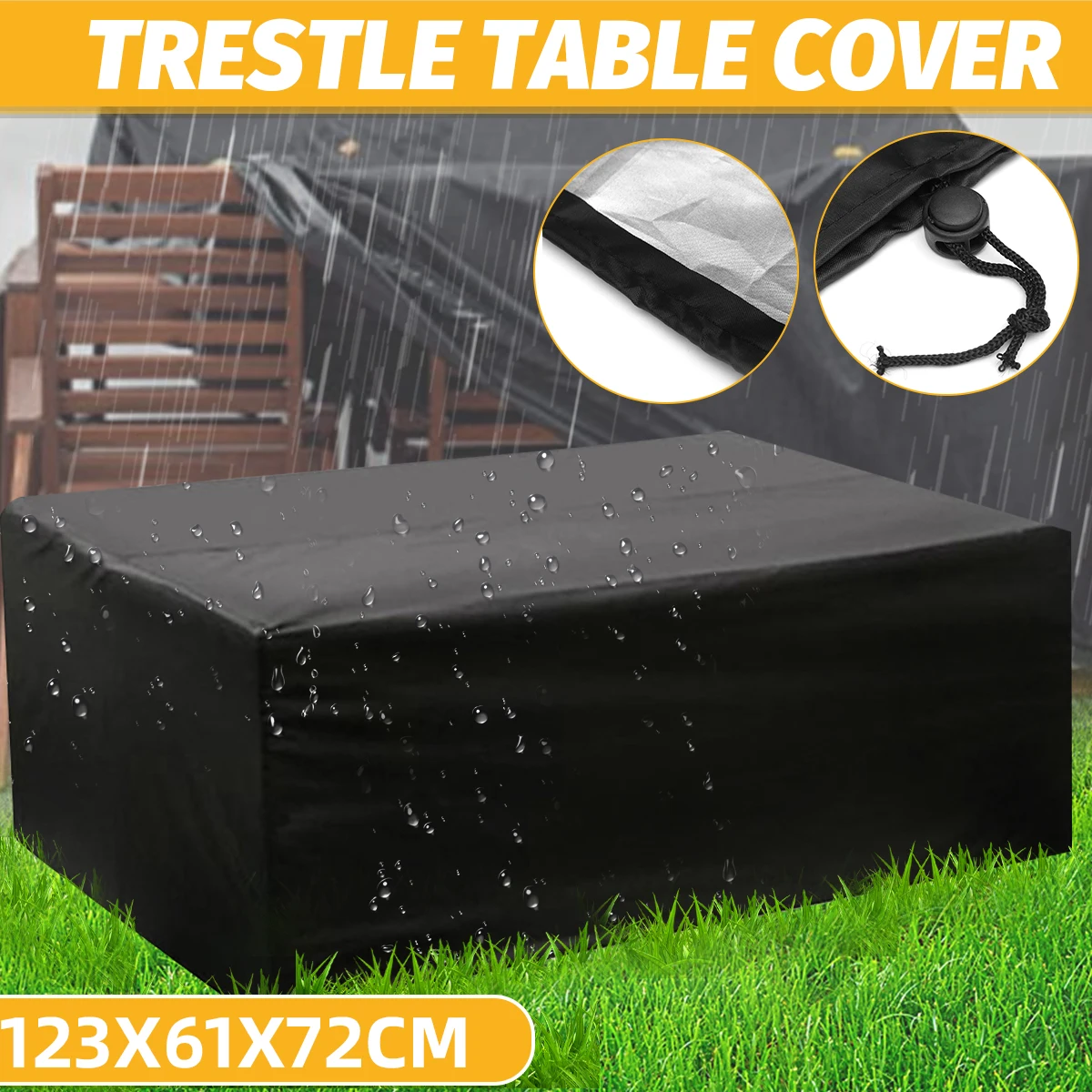 Garden Furniture Cover 210D Oxford Outdoor Waterproof Anti-UV Tear-Resistant Patio Table Chair Wedding Table Dust Proof Cover